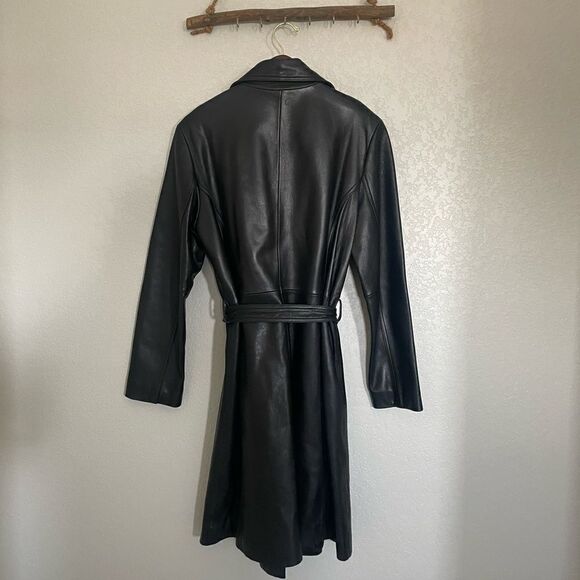 Black maxi leather coat - Picture 10 of 11